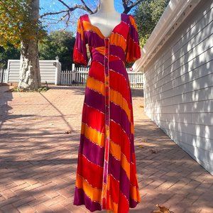 The Odells Gigi Amethyst Mutli Midi Dress (Size: S)